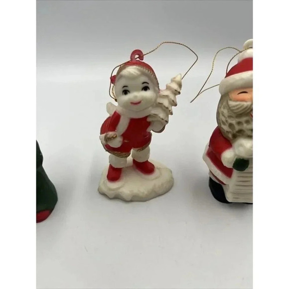3-Vintage CHRISTMAS ORNAMENTS HONG KONG/Santa/Boy/Girl/Teddy Bear-Christmas Tree - Picture 2 of 12